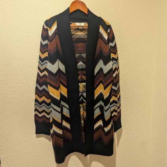 Missoni Chevron Zig Zag Long Open Cardigan Size Medium - Picture 2 of 5